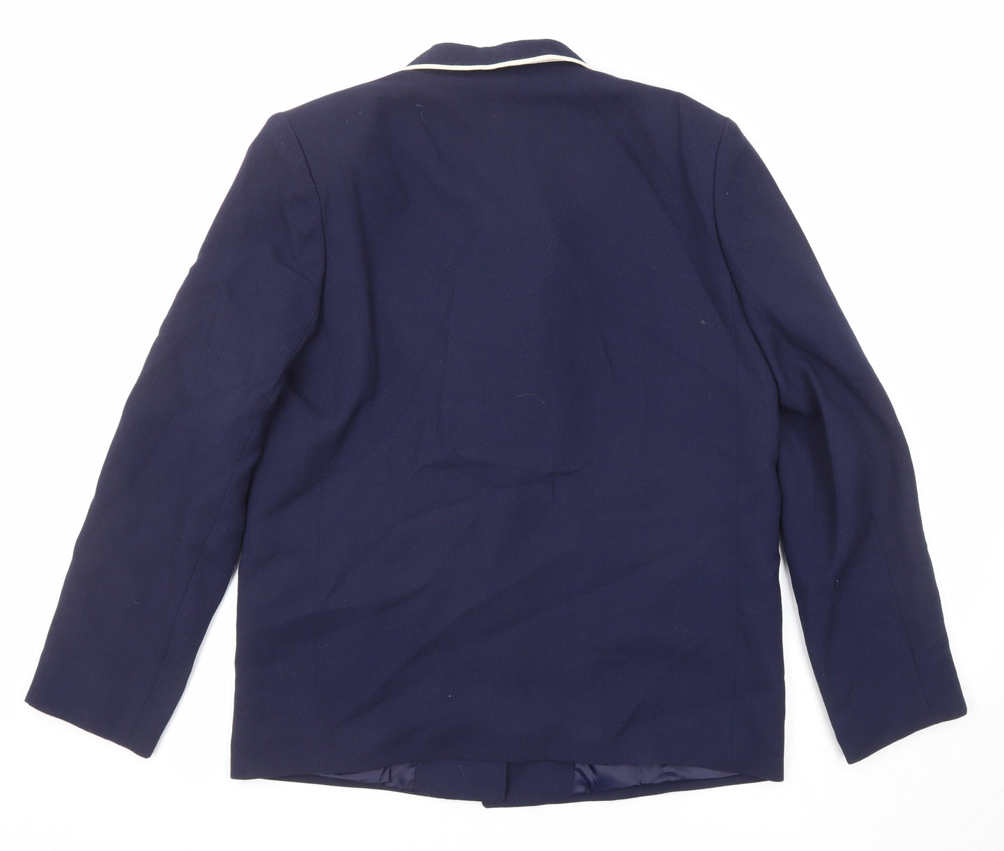Hodges Womens Blue Jacket Blazer Size 14 Button