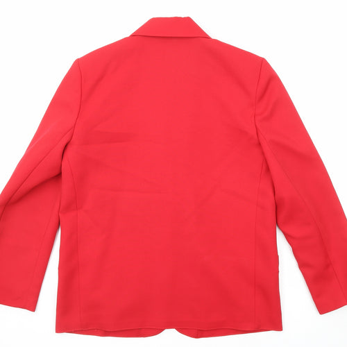 Canda Womens Red Polyester Jacket Suit Jacket Size 12