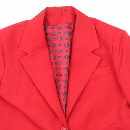 Canda Womens Red Polyester Jacket Suit Jacket Size 12
