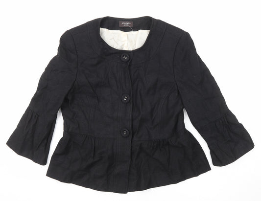 Principles Womens Black Jacket Size 14 Button