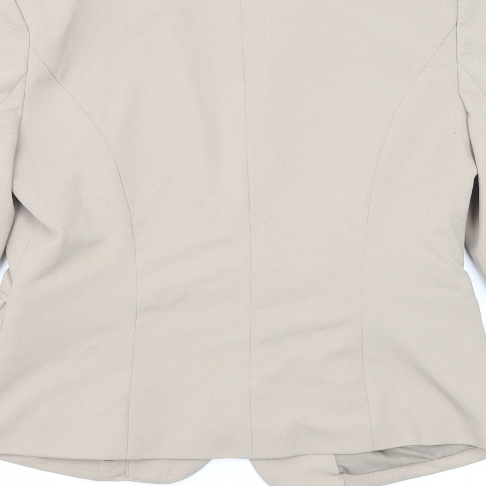 Queen Daaka Womens Beige Polyester Jacket Blazer Size L