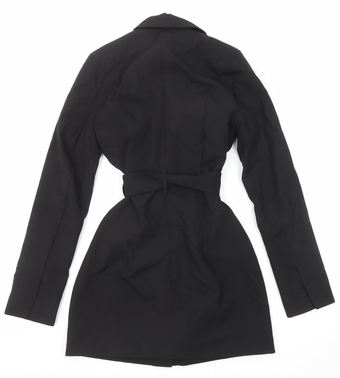 Zara Womens Black Trench Coat Coat Size S Button