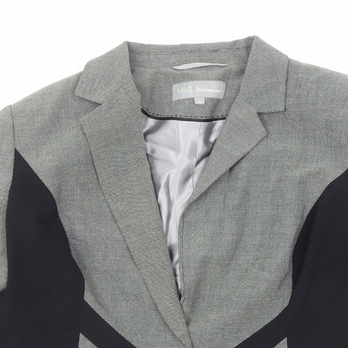 Marks and Spencer Womens Grey Polyester Jacket Suit Jacket Size 16 - Five-Button Jacket Sleeve