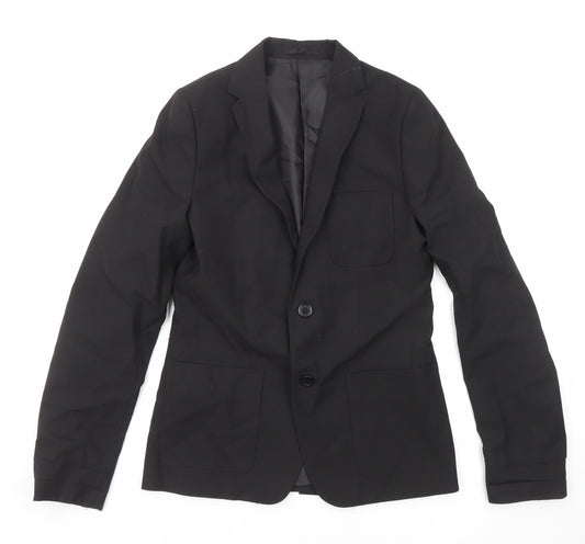 Marks and Spencer Girls Black Jacket Blazer Size 12-13 Years Button