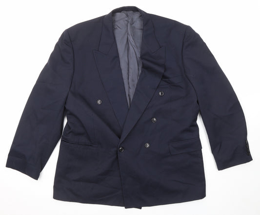 Hugo James Mens Blue Polyester Jacket Suit Jacket Size 44 Regular