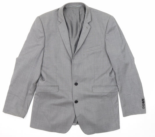 NEXT Mens Grey Wool Jacket Blazer Size 40 Regular