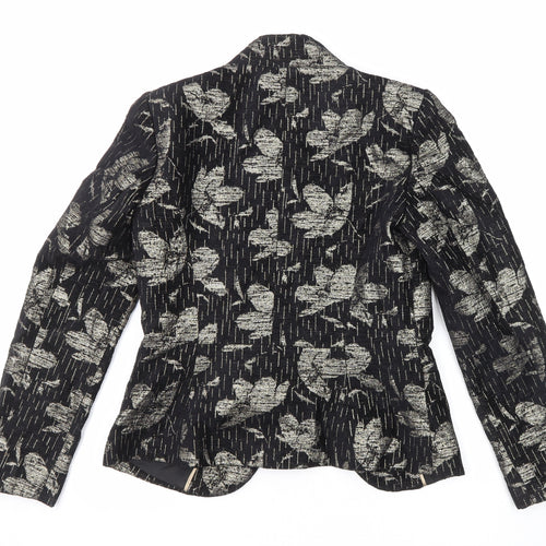 Monsoon Womens Black Geometric Jacket Blazer Size 8