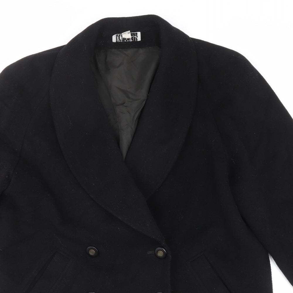 Mansfield Womens Black Pea Coat Coat Size 10 Button