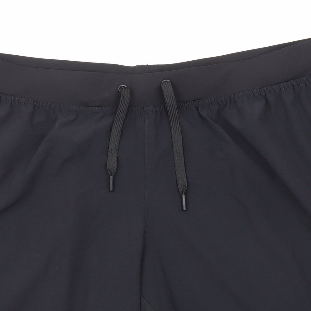 DECATHLON Mens Black Polyester Sweat Shorts Size 2XL Regular Drawstring