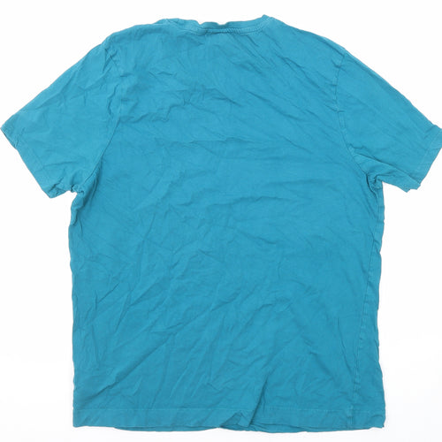 Slazenger Womens Blue Cotton Basic T-Shirt Size M Round Neck