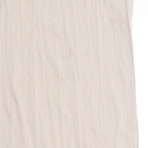 New Look Womens Beige Cotton Tank Dress Size 12 Round Neck Pullover