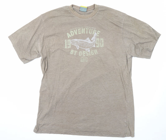 Camp Master Mens Beige Polyester T-Shirt Size XL Round Neck - Adventure by design 1990