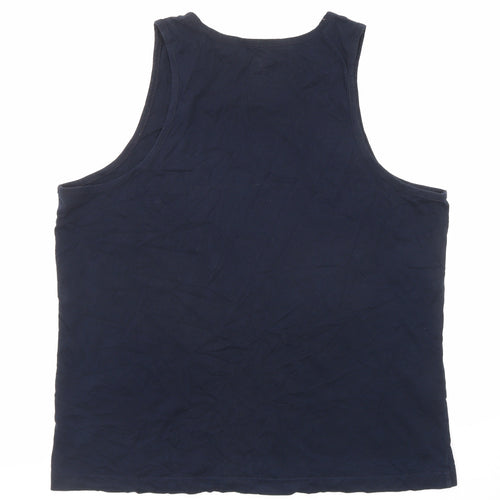 Marks and Spencer Womens Blue Cotton Basic Tank Size XL Round Neck - Endless Summer