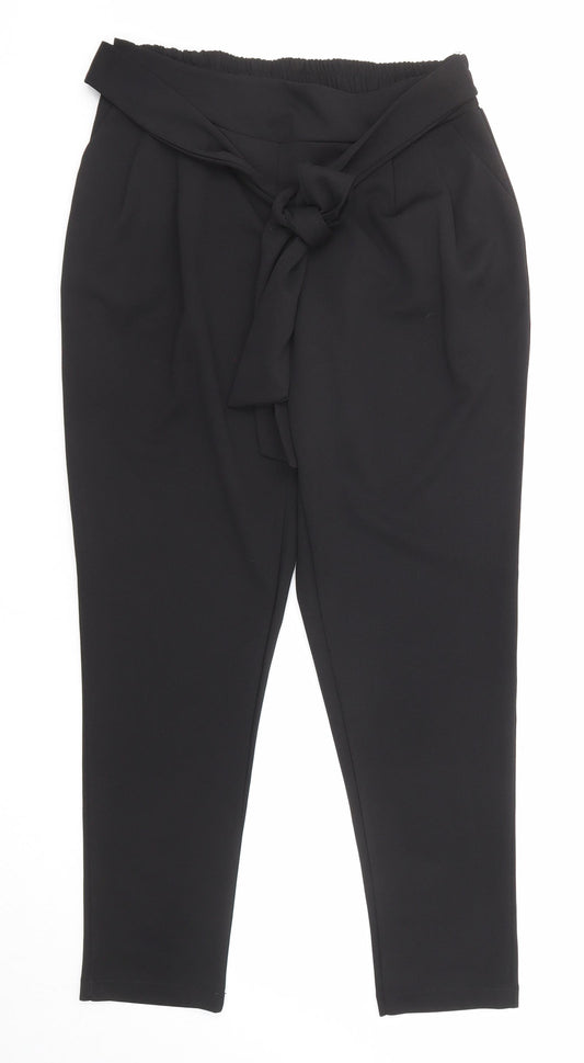 Hailys Womens Black Polyester Trousers Size L Regular