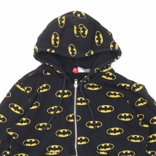 Divided by H&M Womens Black Geometric Cotton Full Zip Sweatshirt Size M Zip - Batman