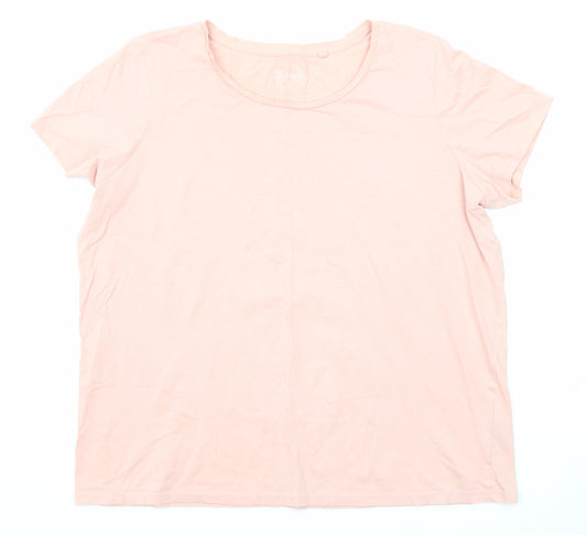 NEXT Womens Pink Cotton Basic T-Shirt Size 16 Round Neck