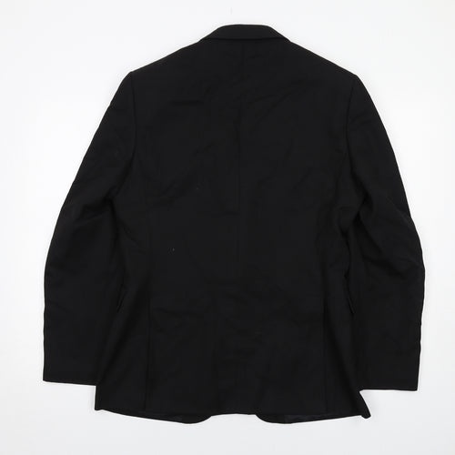 Moss Bros Mens Black Polyester Jacket Suit Jacket Size 38 Regular