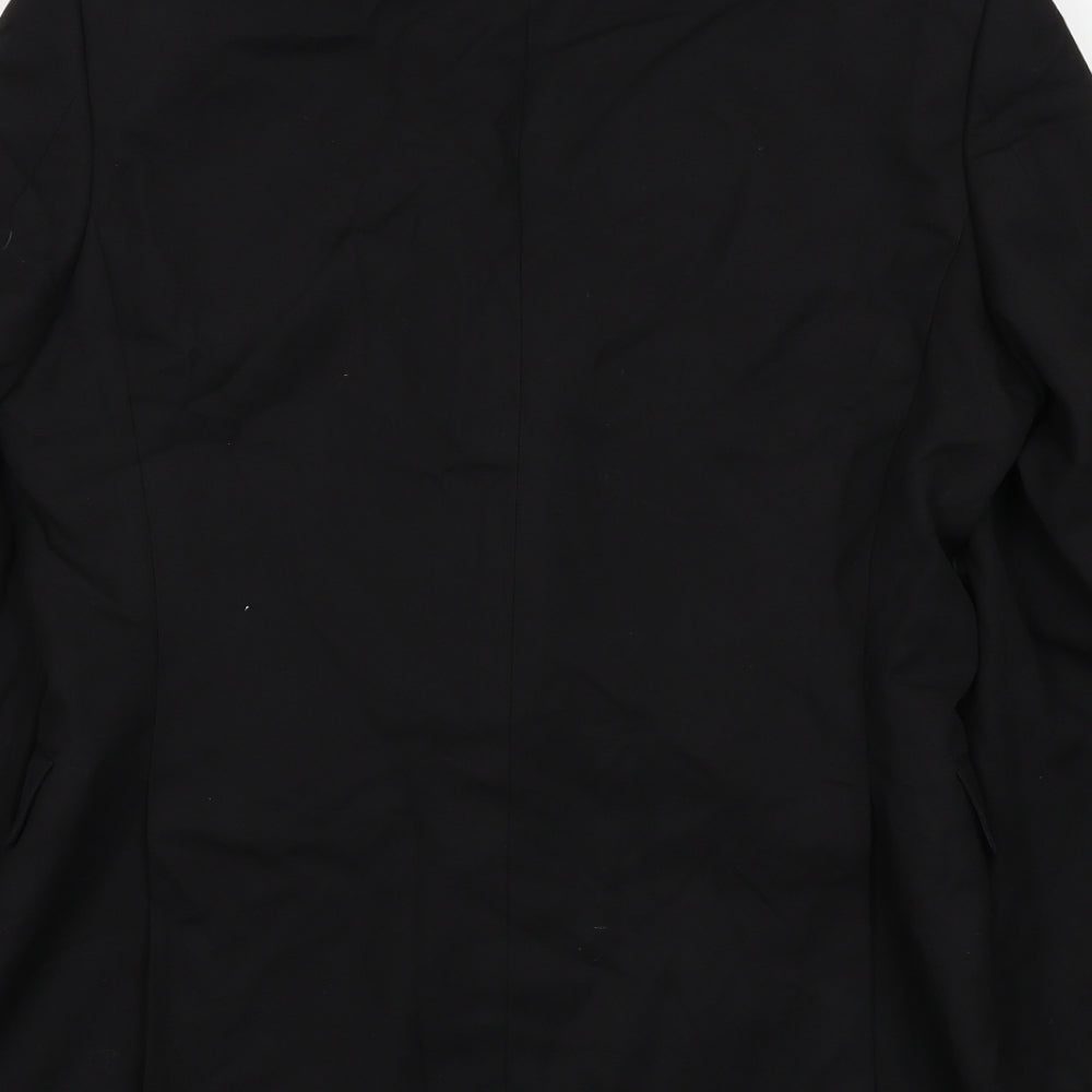 Moss Bros Mens Black Polyester Jacket Suit Jacket Size 38 Regular