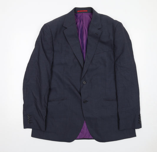 Howick Tailored Mens Blue Wool Jacket Suit Jacket Size 42 Regular