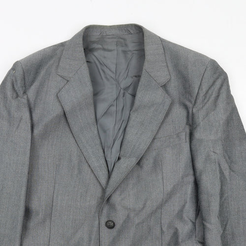 Aquatite Mens Grey Polyester Jacket Suit Jacket Size 40 Regular