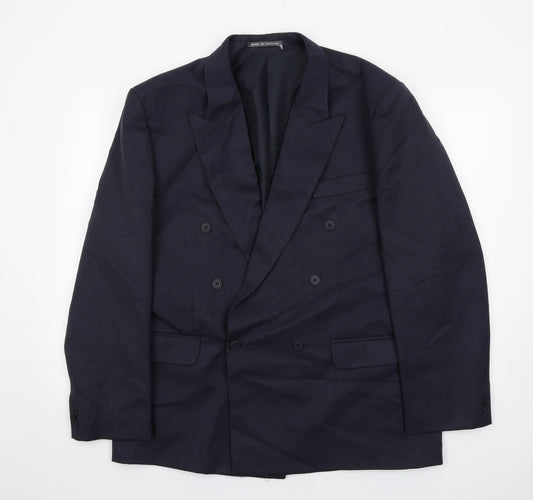 Classics Mens Blue Polyester Jacket Suit Jacket Size 44 Regular