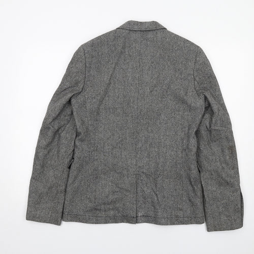 Topman Mens Grey Wool Jacket Blazer Size 38 Regular