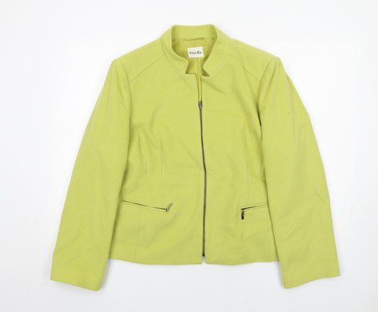 Viyella Womens Green Jacket Size 18 Zip