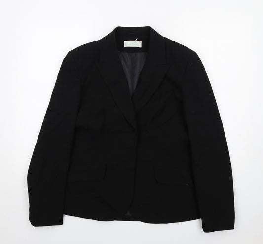 Liquid Womens Black Polyester Jacket Blazer Size 16 - Open Style