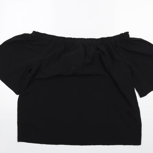 Capsule Womens Black Polyester Basic Blouse Size 18 Off the Shoulder