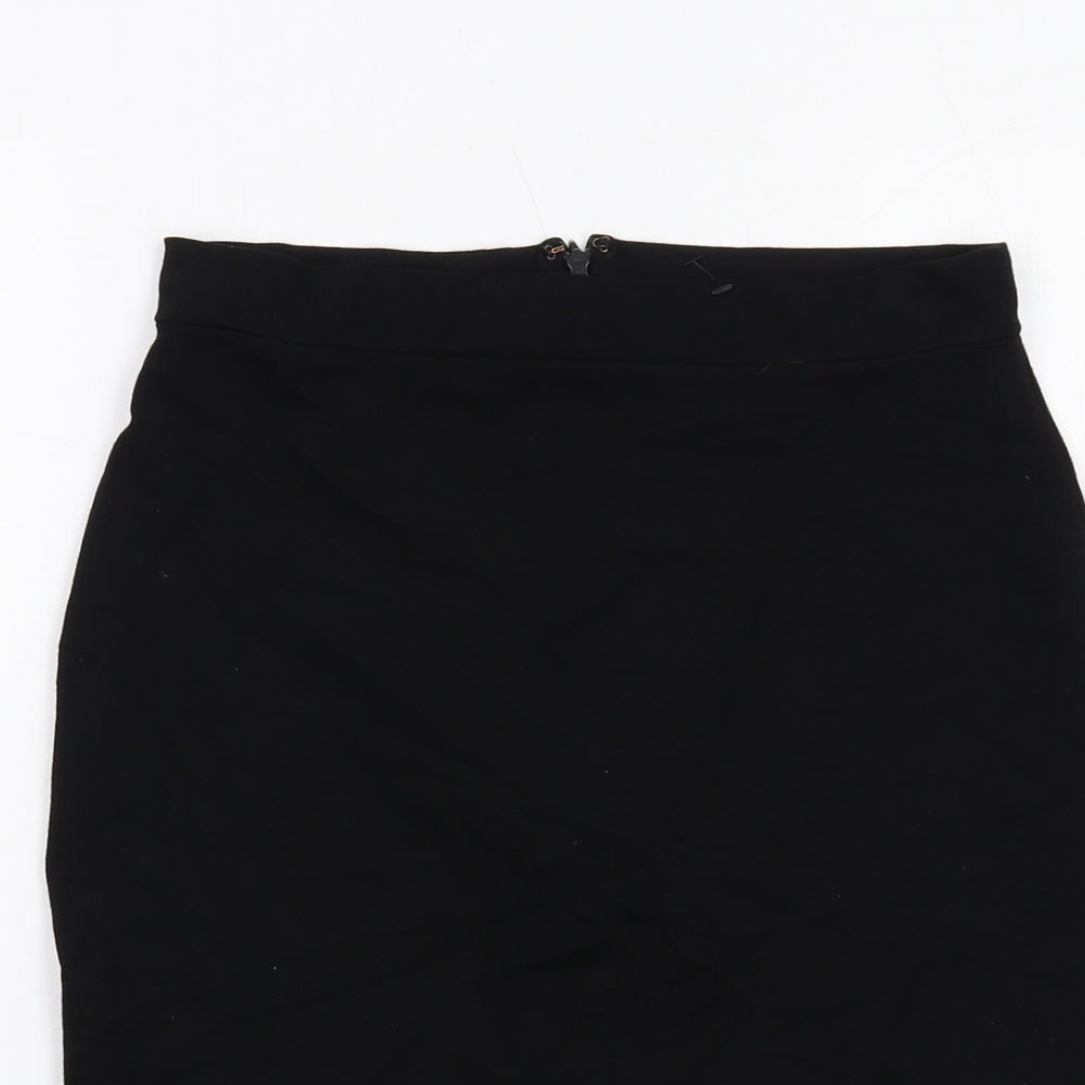 French Connection Womens Black Viscose Bandage Skirt Size 10 Zip