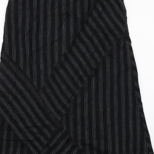 Per Una Womens Black Geometric Viscose A-Line Skirt Size 10 Zip