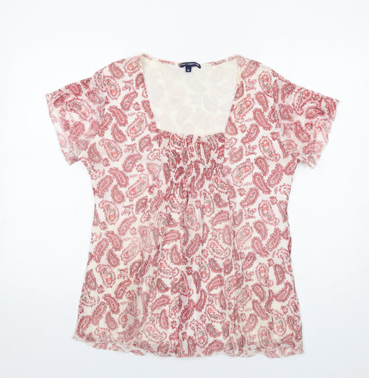 Store Twenty One Womens Multicoloured Paisley Polyester Basic T-Shirt Size 18 Scoop Neck