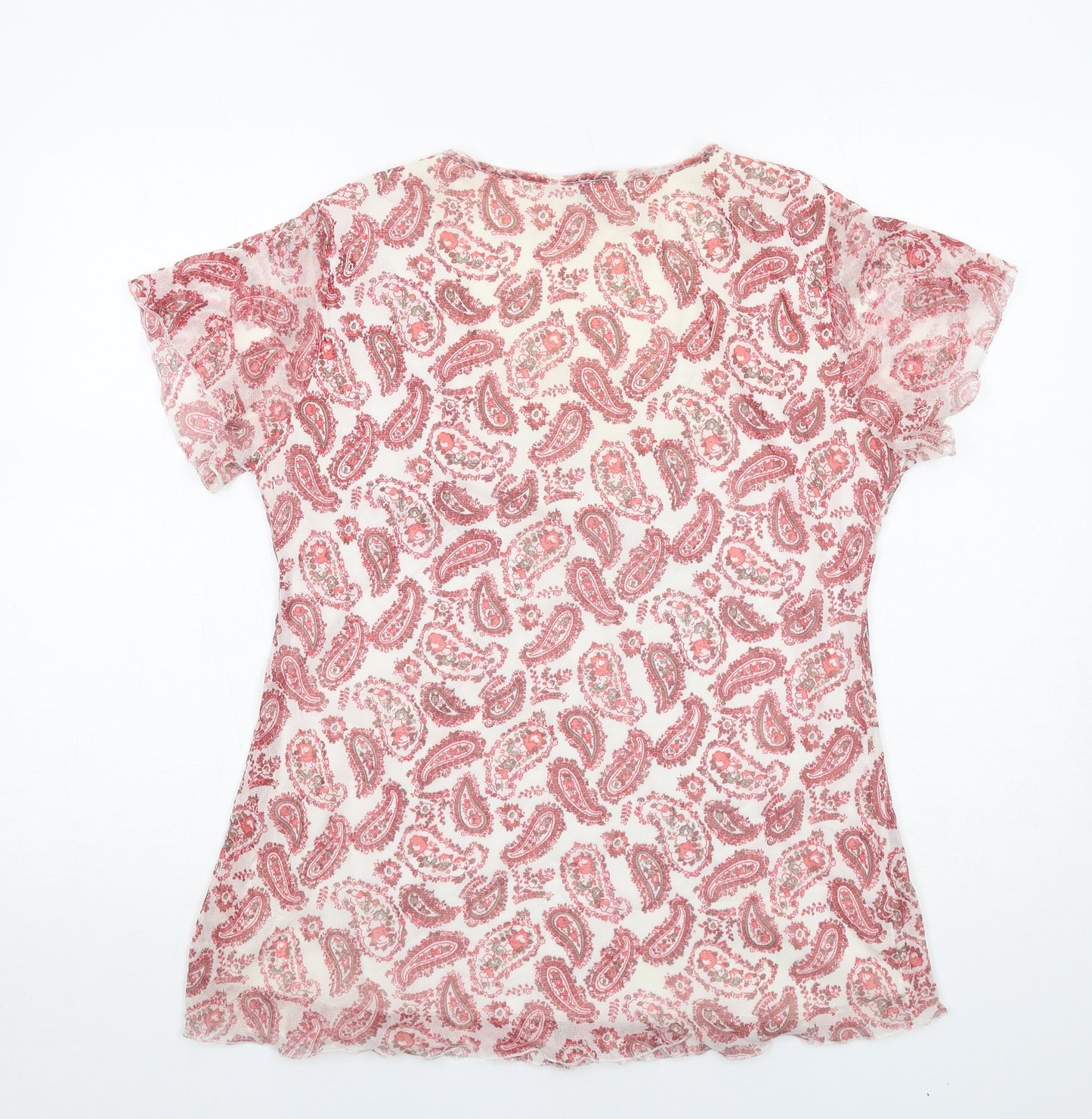 Store Twenty One Womens Multicoloured Paisley Polyester Basic T-Shirt Size 18 Scoop Neck