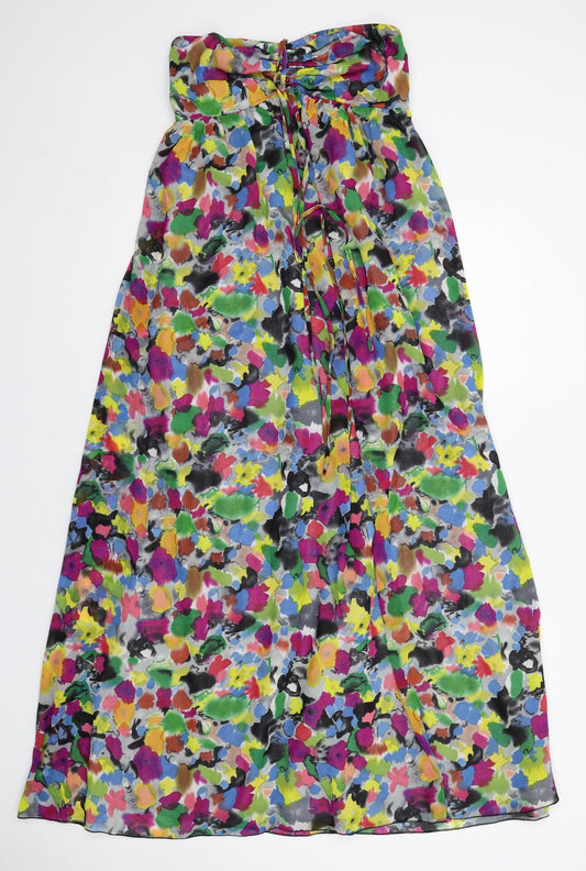 Lipsy Womens Multicoloured Floral Polyester Maxi Size 12 Off the Shoulder Pullover