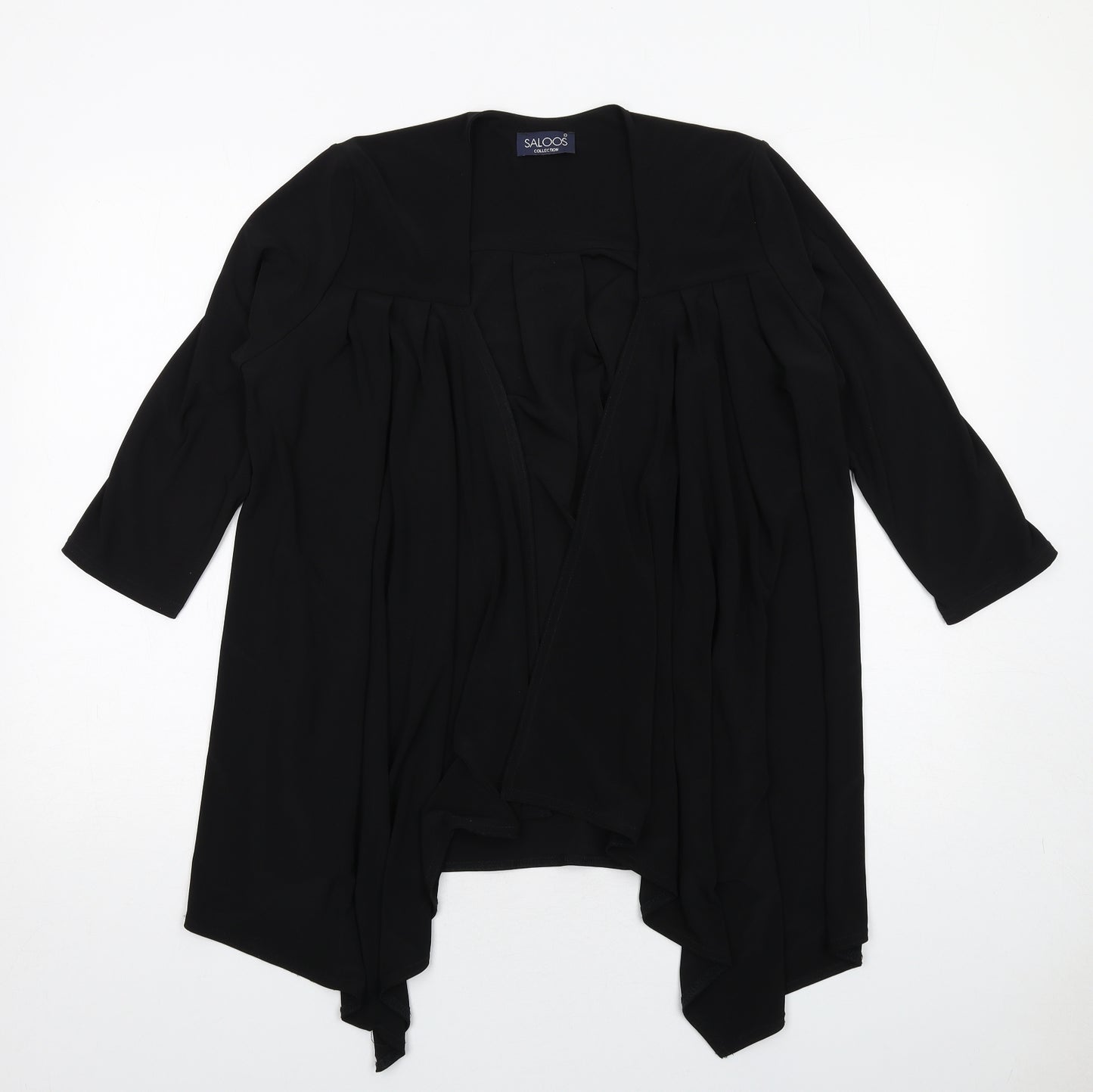 Saloos Womens Black Polyester Kimono Blouse Size M V-Neck