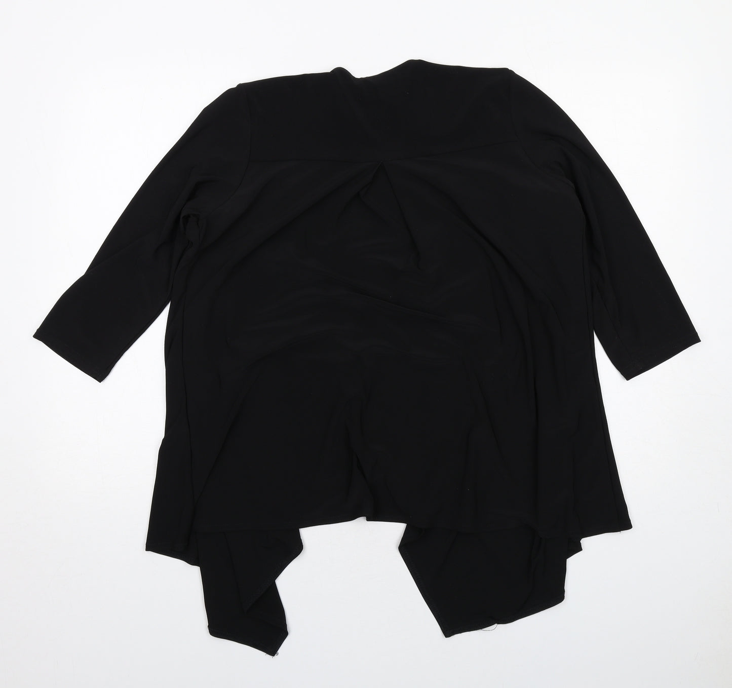 Saloos Womens Black Polyester Kimono Blouse Size M V-Neck