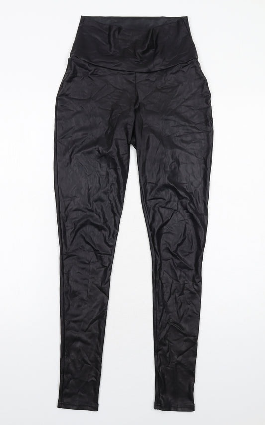 Mint Velvet Womens Black Polyester Capri Leggings Size S - Faux Leather