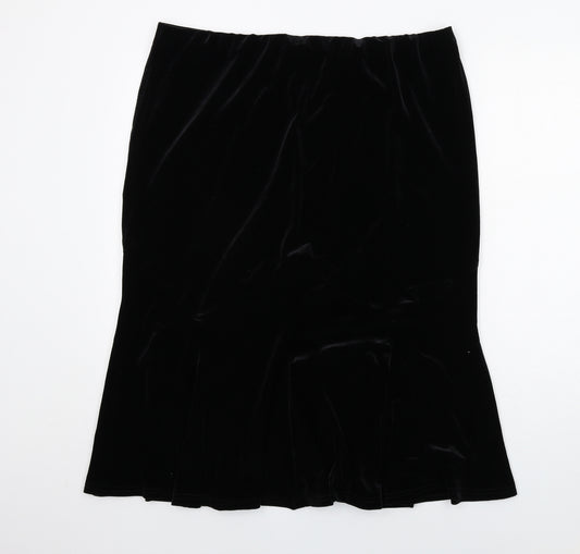 Bonmarché Womens Black Polyester A-Line Skirt Size 20