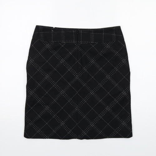 Marks and Spencer Womens Black Geometric Polyester Bandage Skirt Size 12 Zip