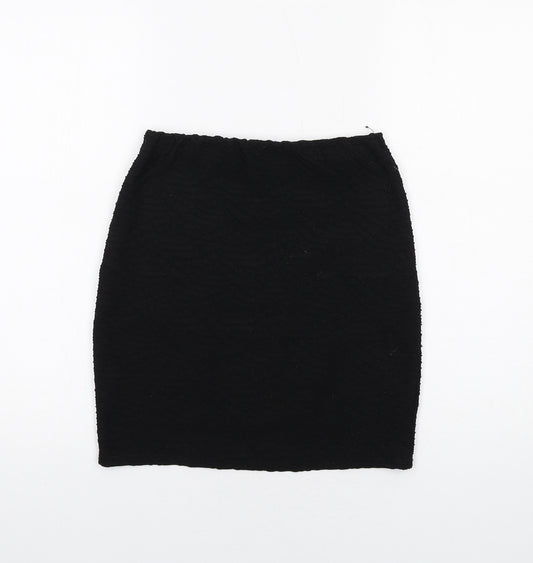 Jane Norman Womens Black Geometric Polyester Bandage Skirt Size 8