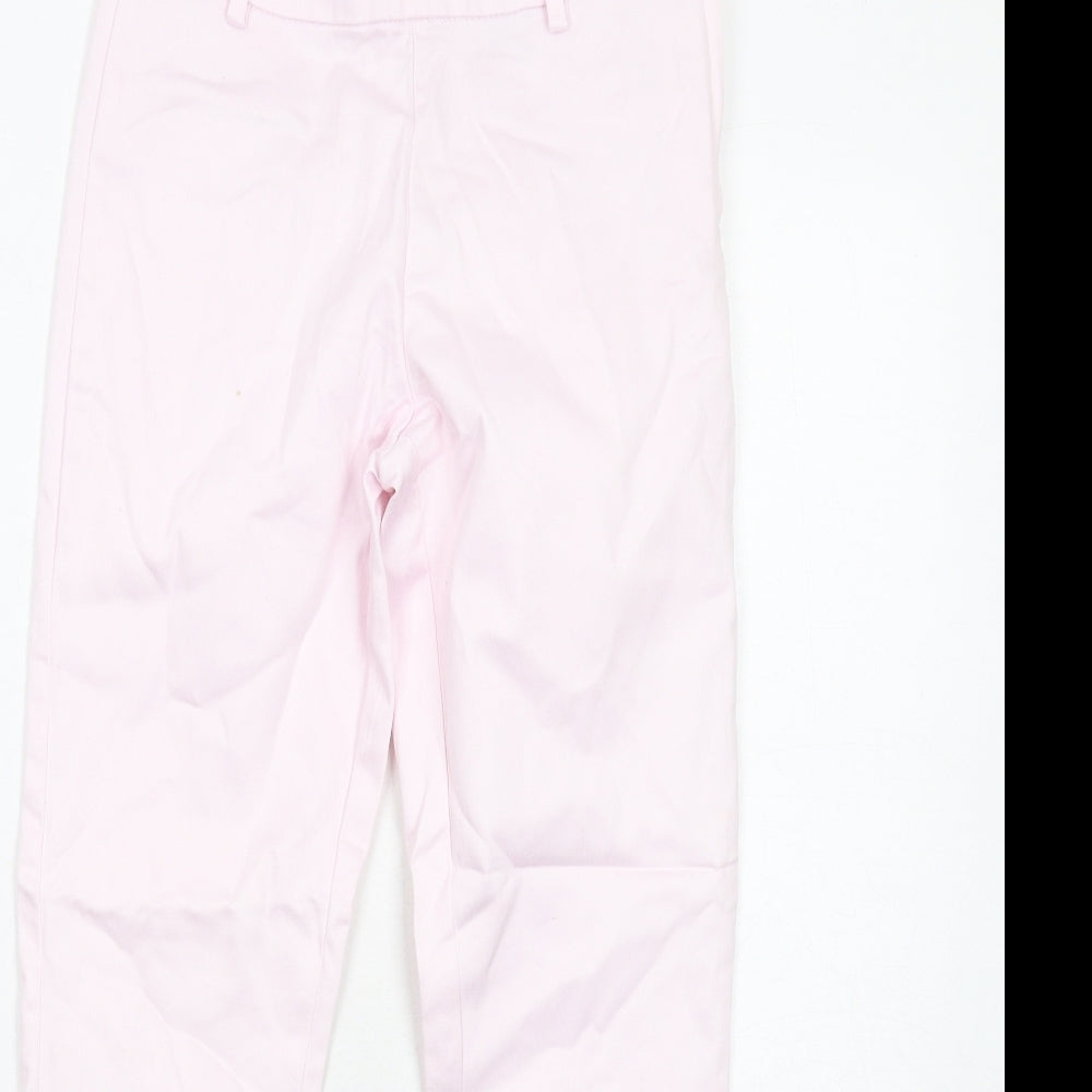H&M Womens Pink Cotton Chino Trousers Size 8 Regular Zip