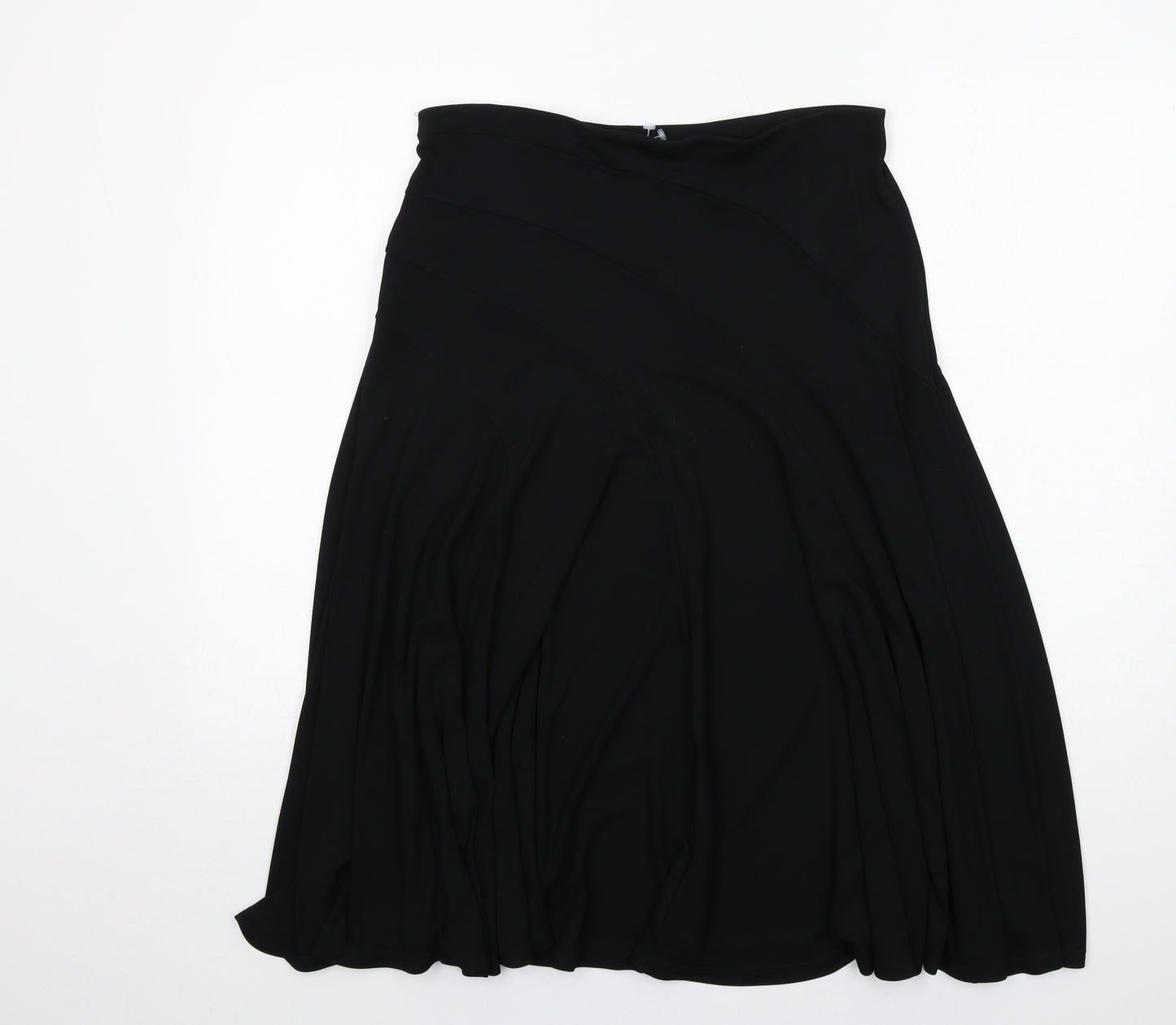 Autograph Womens Black Polyester Swing Skirt Size 12
