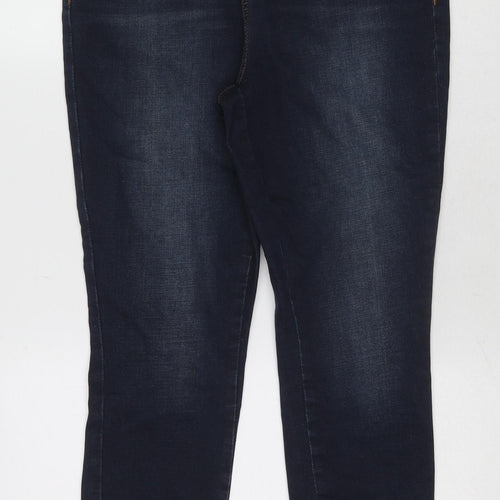 TU Womens Blue Cotton Skinny Jeans Size 14 Slim Zip