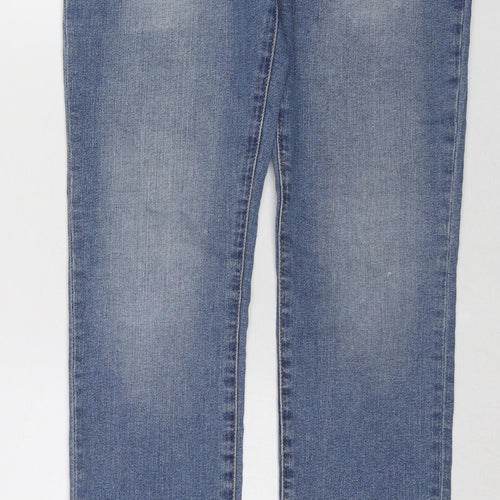 Gap Womens Blue Cotton Straight Jeans Size 14 Regular Zip