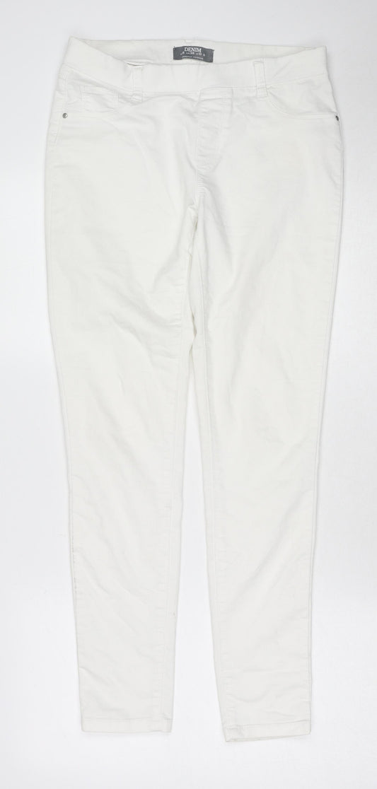Dorothy Perkins Womens White Cotton Jegging Jeans Size 10 Regular
