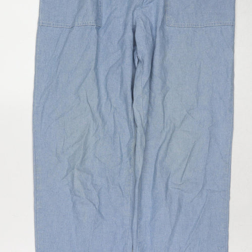Damart Womens Blue Cotton Straight Jeans Size 10 Regular Drawstring