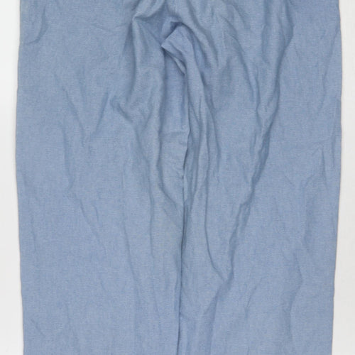 Damart Womens Blue Cotton Straight Jeans Size 10 Regular Drawstring