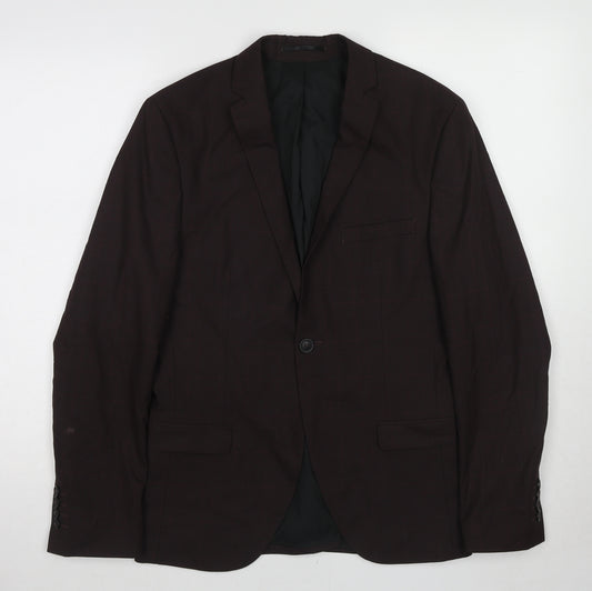 Selected Homme Mens Brown Polyester Jacket Suit Jacket Size 38 Regular