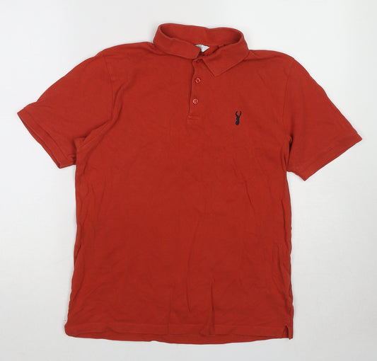 NEXT Mens Red Cotton Polo Size S Collared Pullover