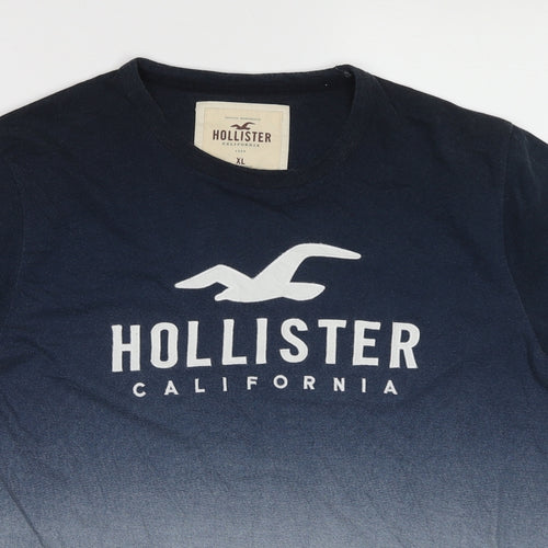 Hollister Mens Multicoloured Cotton T-Shirt Size XL Round Neck - Ombre effect